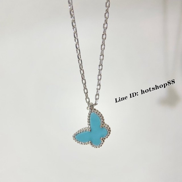 Tiffany新款繩結項鏈 蒂芙尼純銀蝴蝶綠松石項鏈 zgb2555